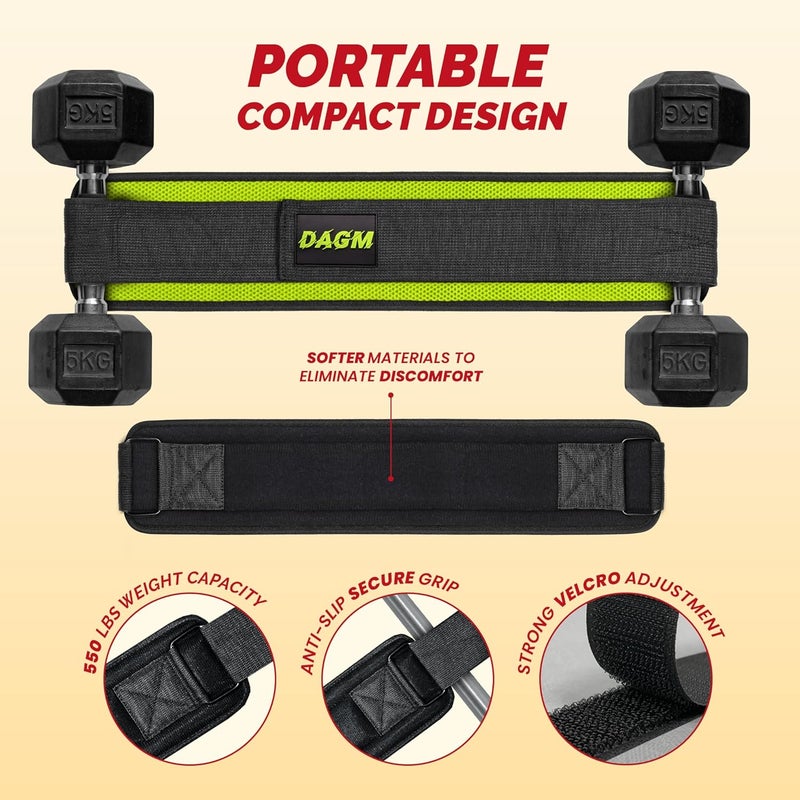 DAGM Hip Thrust Belt for Dumbbells heavy, Secure Glute Trainer with Non-Slip Extra Padding That Protects Your Hips - Ideal for Gym & Home Workouts - Use with Heavy Duty Kettlebells, Dumbbells, & Plates Hold up to 500 lbs - Image 2